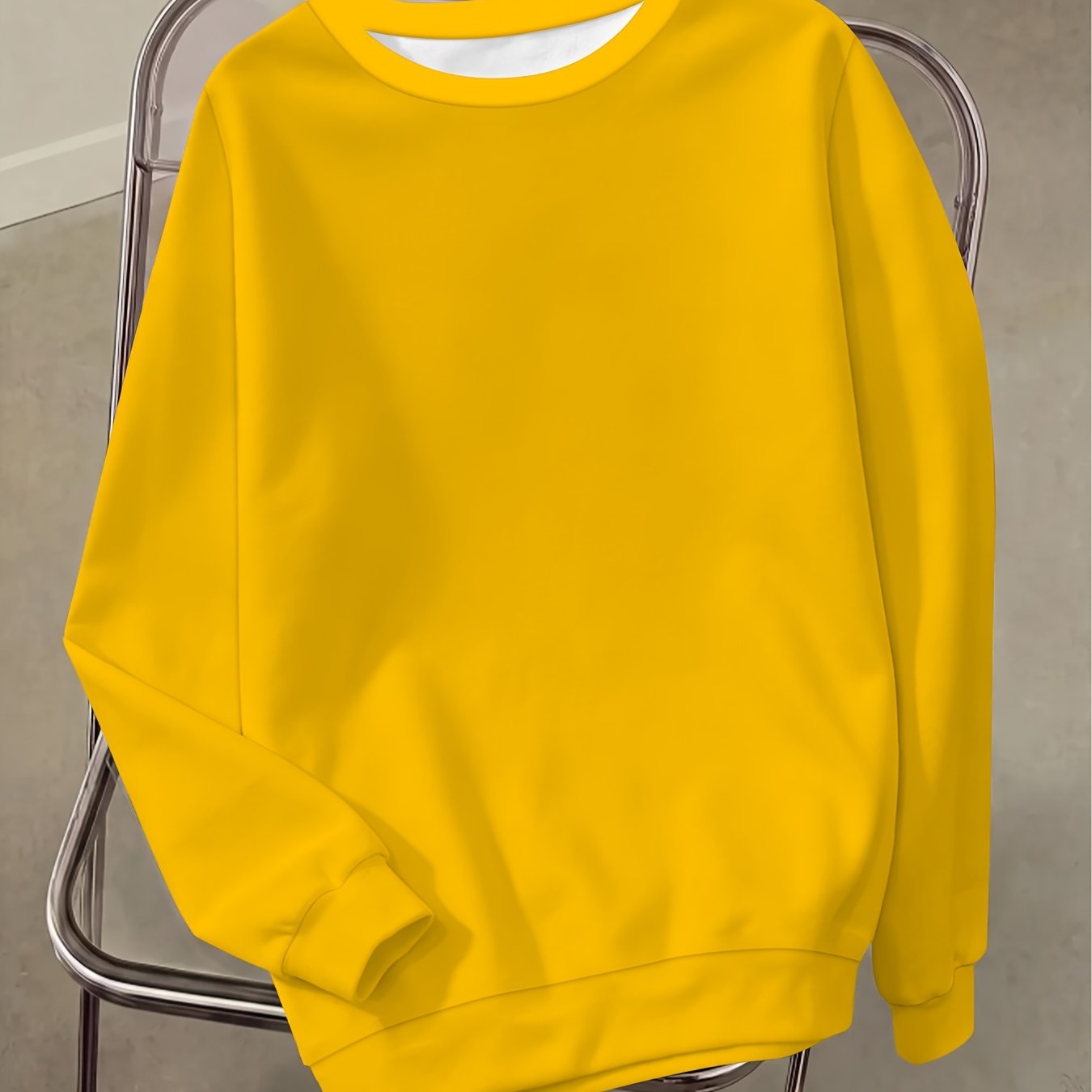 TEMU Women's Fashion Long Sleeve Sweatshirt, Women's Fashion Golden