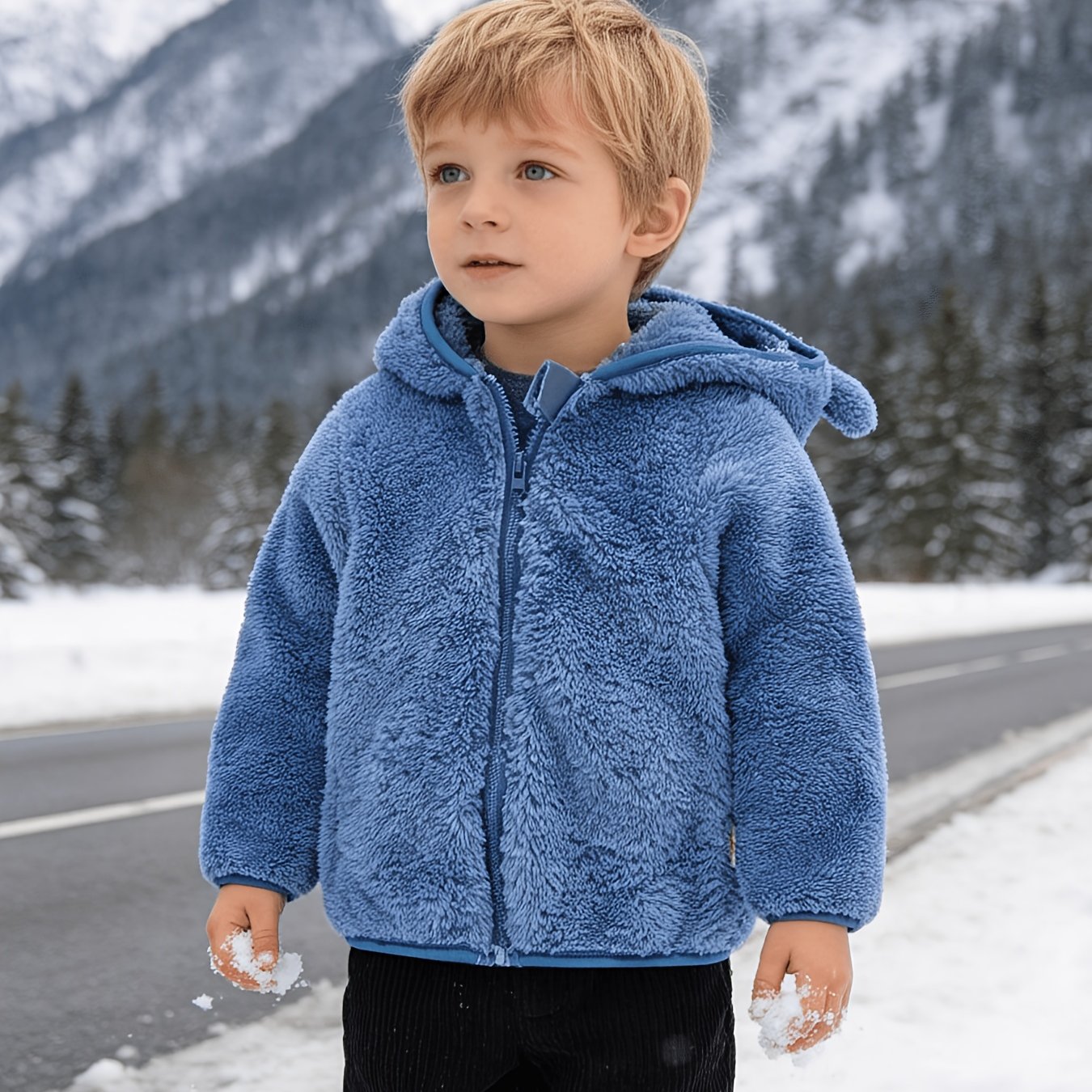 Image of Baby Boy Clothes Children's Hooded Fleece Baby Jacket
