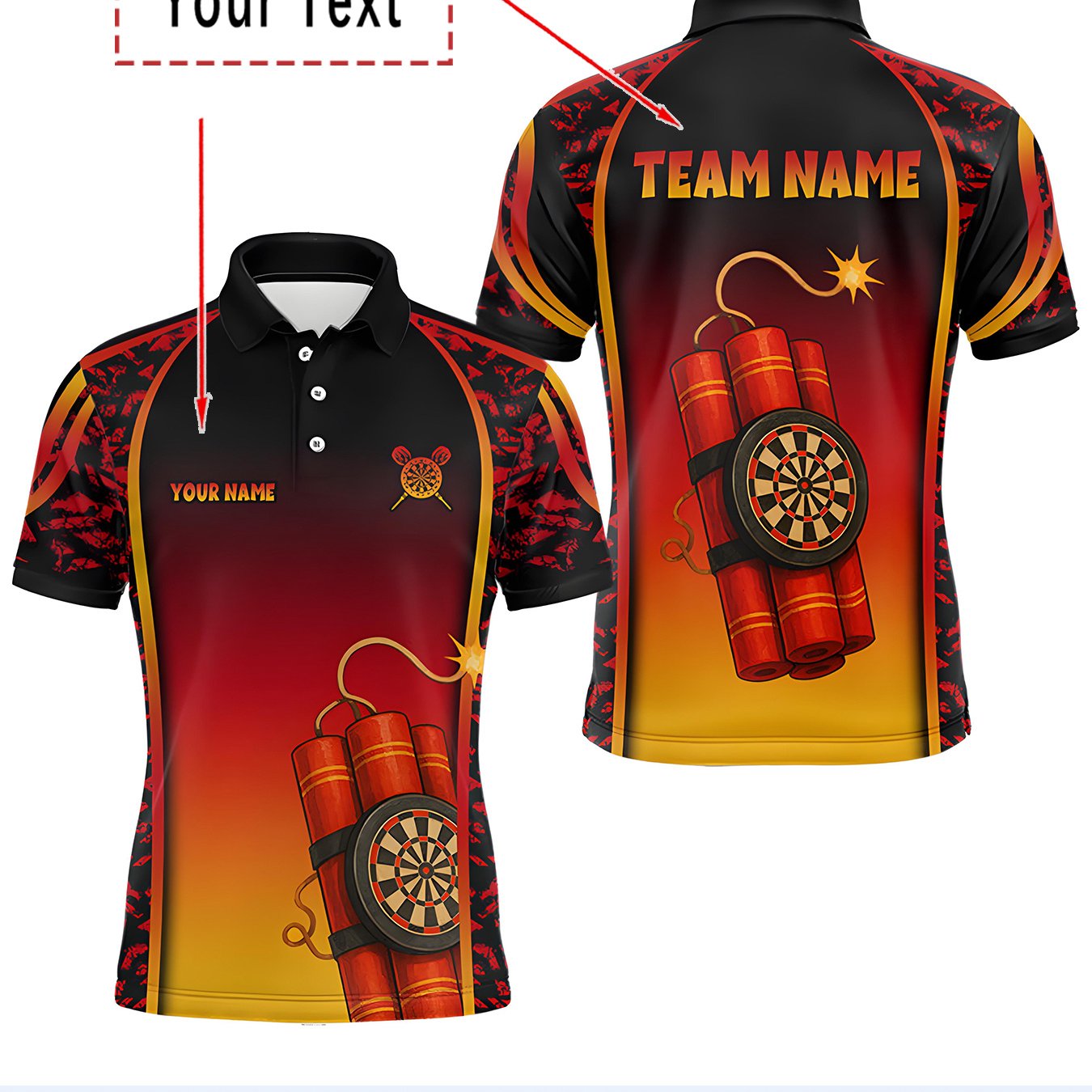 TEMU Personalized T-shirt For Men's Darts Club (machine Washable) - Personalize , Featuring A Dynamic Dart Graphic, Made From Breathable And