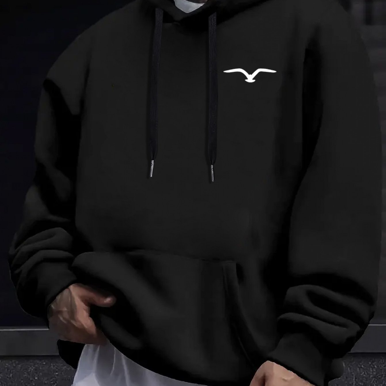 TEMU Print, Men's Casual And Cozy Hoodies, Trendy Long Sleeve Hooded Sweatshirt, Casual Versatile Top For Autumn Winter