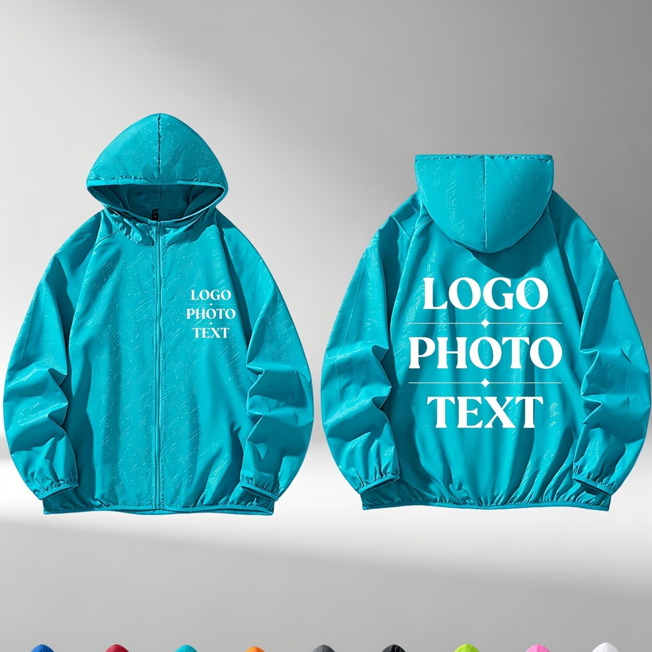 TEMU Customizable Text/logo/image Men's Jacket, Breathable Quick-dry Outerwear, Casual Lightweight Style, Regular Fit, Suitable For Outdoor Sports,
