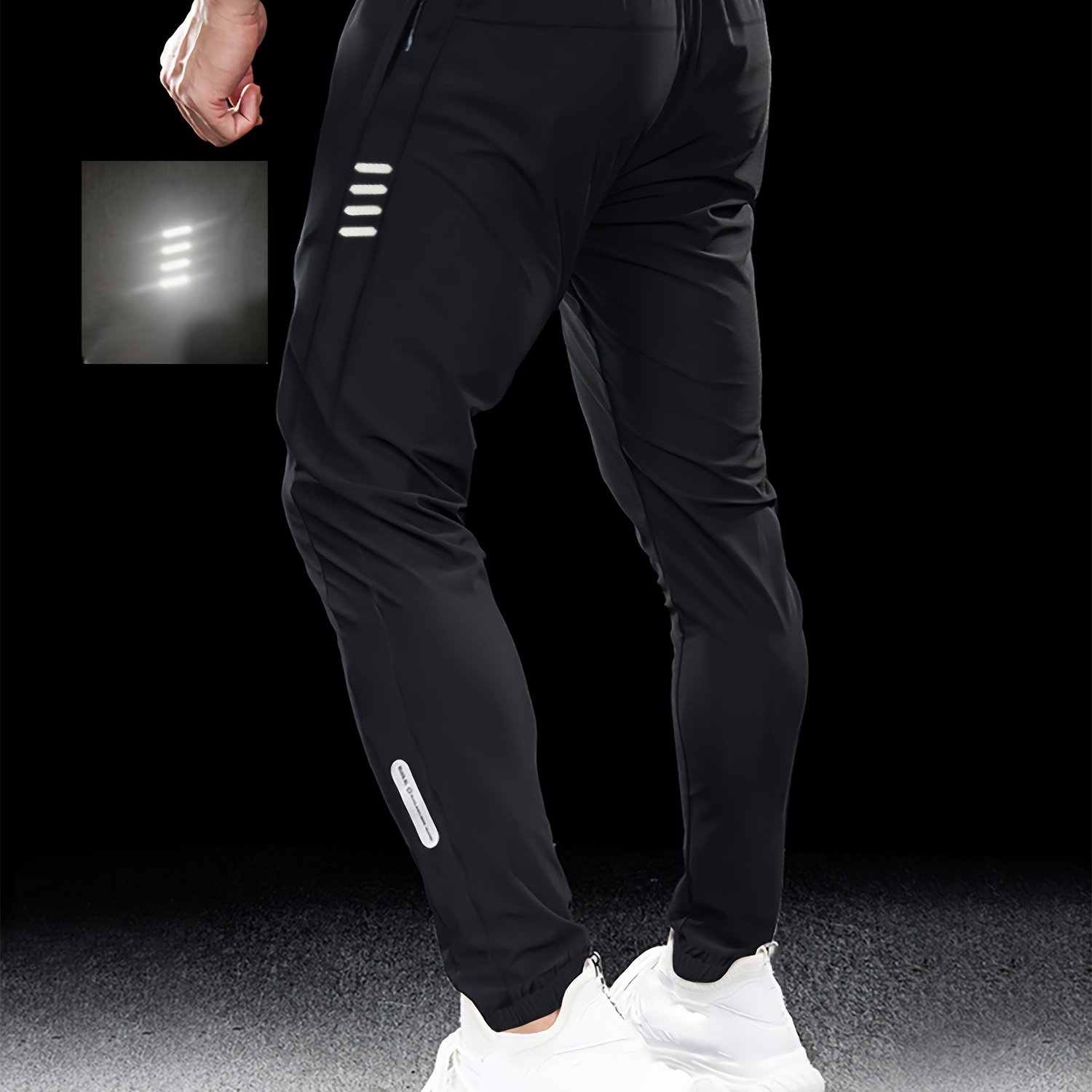 TEMU Men's Spring/summer/autumn Casual Sports Long Pants, Lightweight Breathable Stretch Fabric Quick-dry Trousers With Elastic Drawstring And