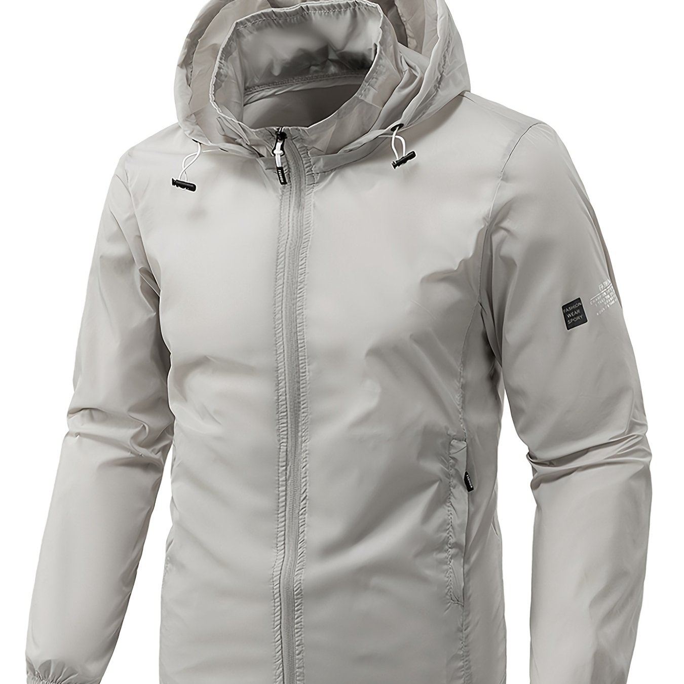 TEMU Men's Summer Outdoor Sports Detachable Hooded Jacket, Lightweight, Breathable, Quick-drying, Casual For Fishing, Cycling, Beach