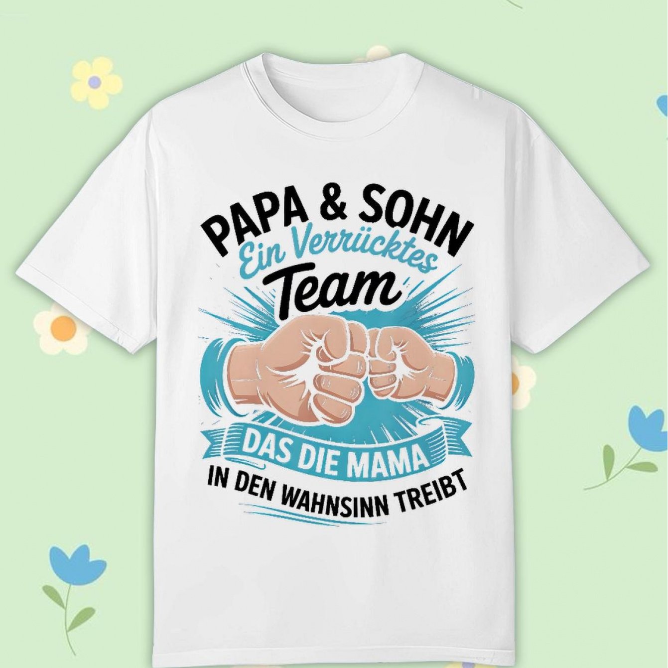 Papa& Sohn Ein Verruecktes Look Father's Day T-shirt Comfortable Casual Crew Neck Tee For Boys And Girls T Shirt, 200g