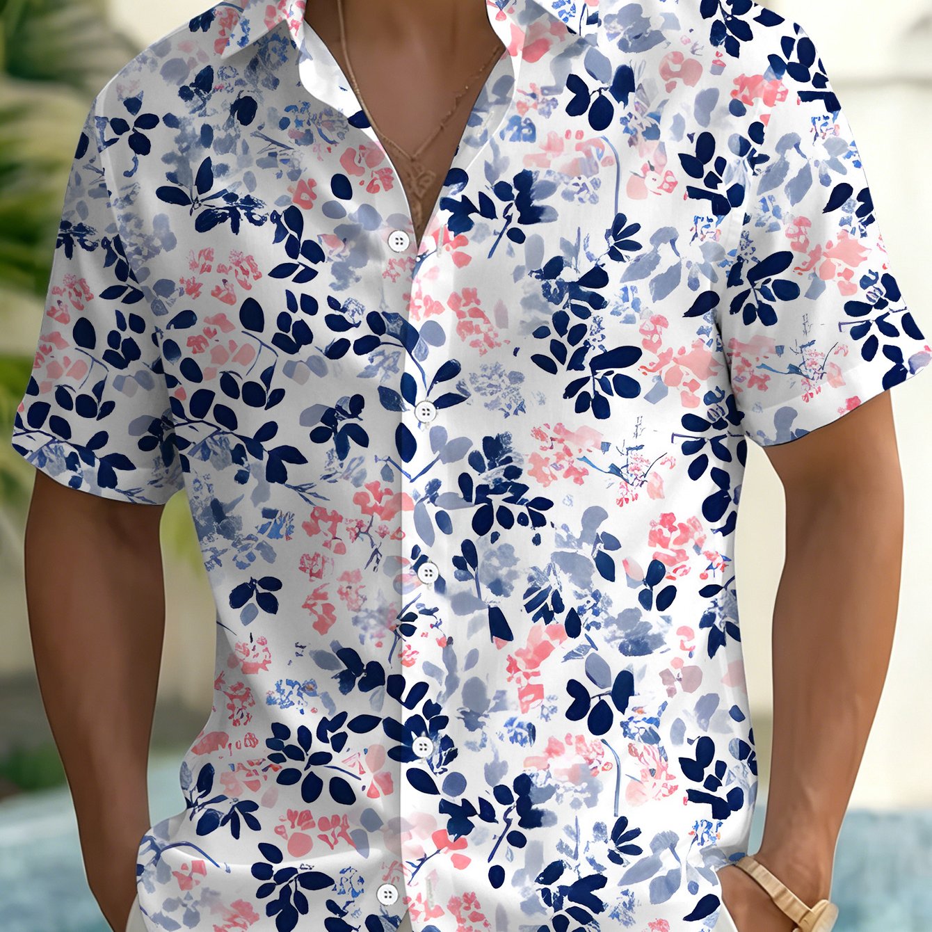TEMU Men's Summer Short-sleeve Shirt, Casual Fashionable Loose-fit Short-sleeve T-shirt, Formal Short-sleeve Commuting Top, Printed Design â Not