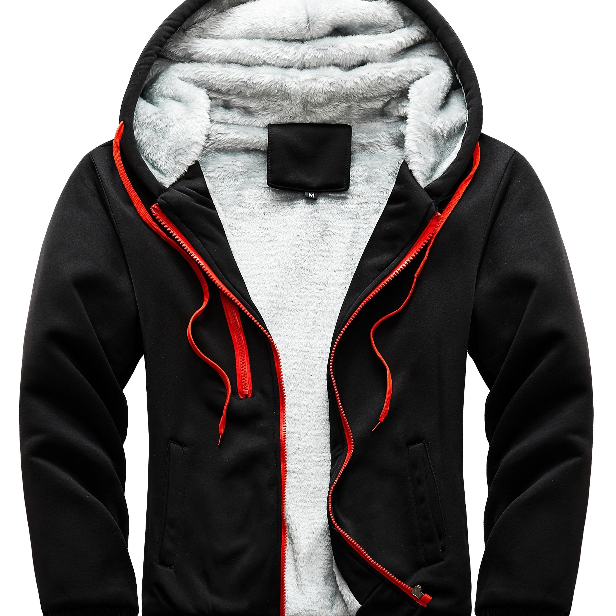 Image of Men's Hoodie With Hood For Autumn/winter, Men's Baseball Jacket, Fleece-lined And Thickened Men's Outerwear