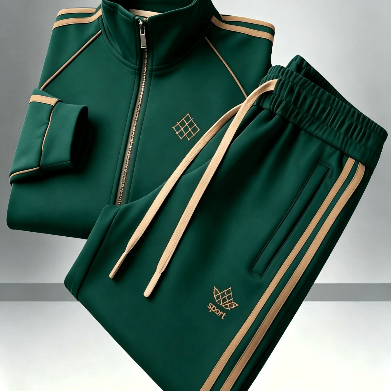 TEMU Ensemble décontracté de sport à col pour homme, vêtement de transport pour homme printemps/été, ensemble 2 pièces universel de veste à manches