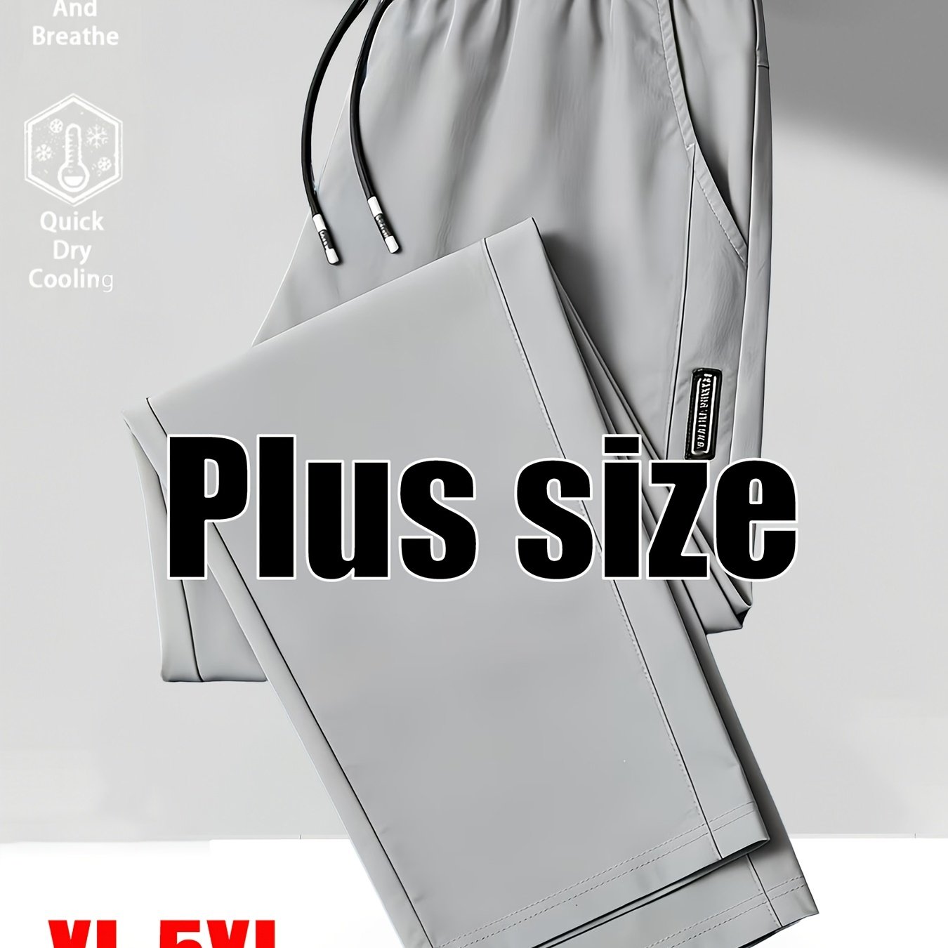 TEMU Plus Size Men's Casual Athletic Pants. Easy And Fashionable, Light Business, Lightweight And Breathable, Comfortable Fabric, Plus Size And