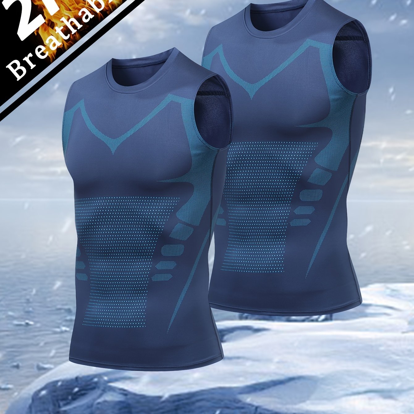 TEMU 2pcs Men's Sleeveless Tank Tops, Slim-fit Basketball Fitness Sports Casual Printed Training Vests