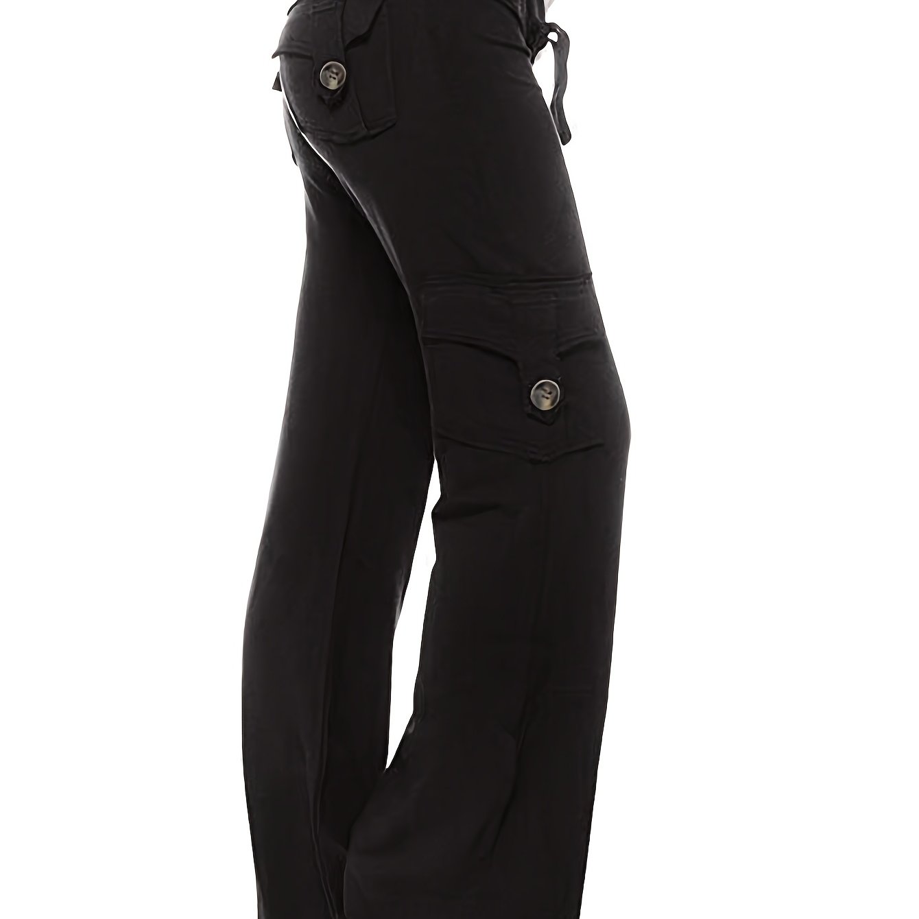 TEMU Women's Quick-dry Yoga Pants With Elastic Waistband - Wide Leg, Casual Outdoor Sports Trousers With Pockets