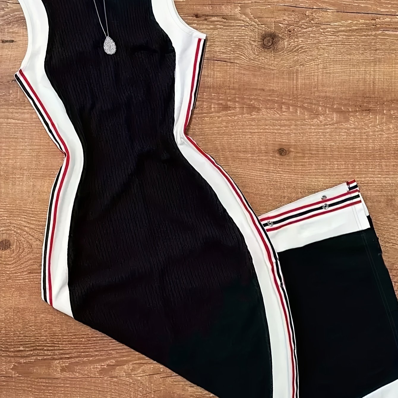 TEMU Robe printemps-été pour femmes, coupe en S, de couleurs, ourlet à ruban coloré, fentes latérales, fermeture boutonnée à griffes, élégance