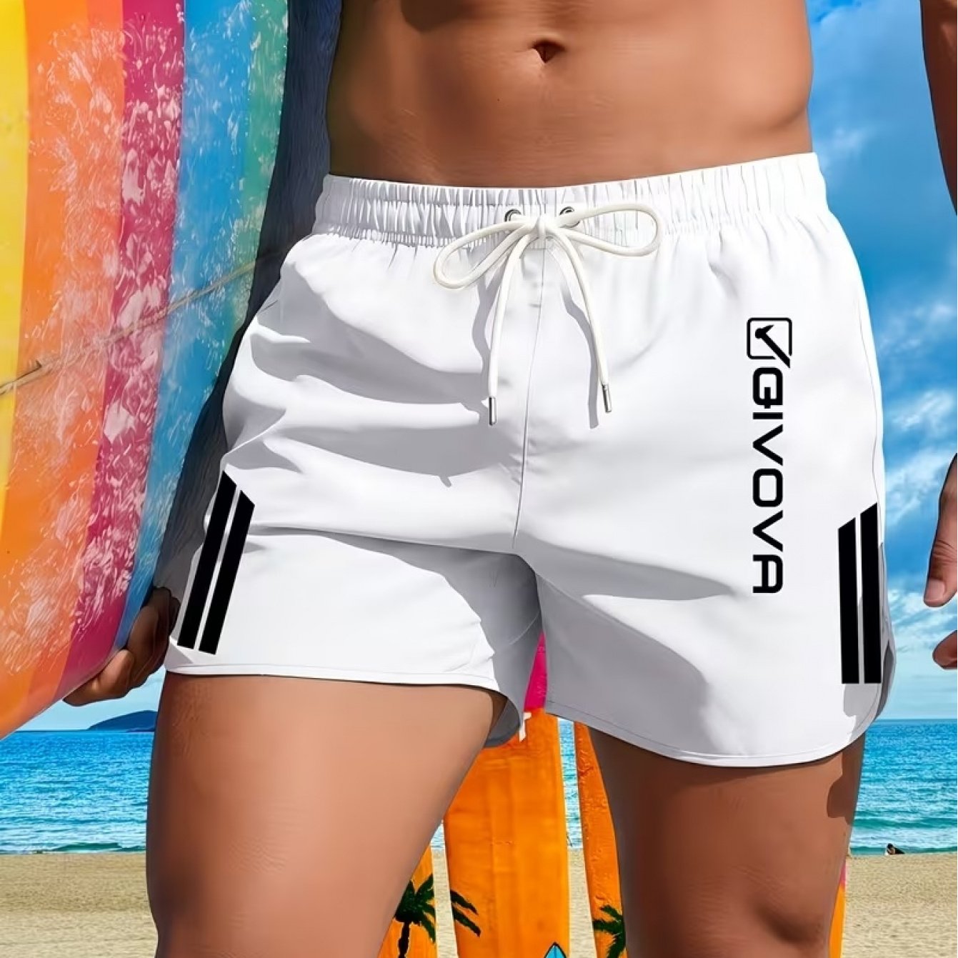 TEMU Pantaloncini da spiaggia da , pantaloncini sportivi traspiranti ad asciugatura rapida, costume da bagno per vacanze al mare, ideali per spiaggia