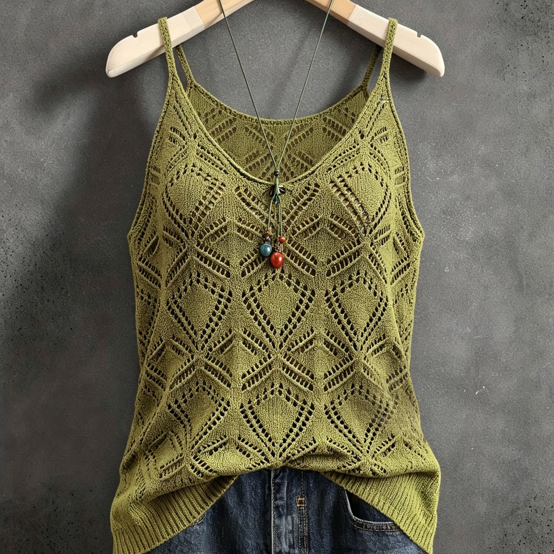 TEMU [mastale Brand] Western 2026 Summer Women's Vest Top, Textured Hollow , Suitable For Women's Sleeveless Cami Top, V-neck, Spring/summer Item,
