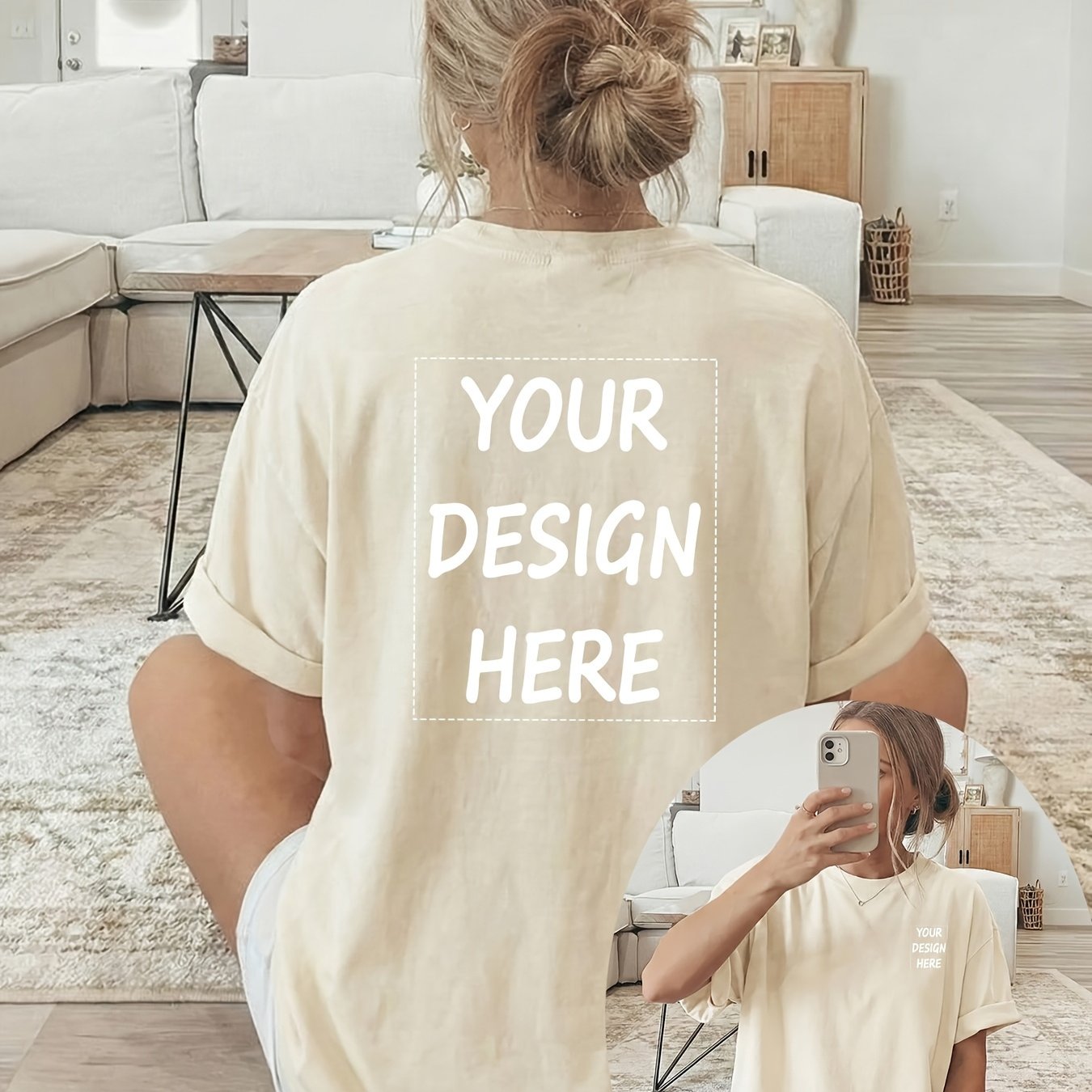 TEMU [double-sided Print] Women's Spring/summer Casual Round Neck Short Sleeve Top. With Text 