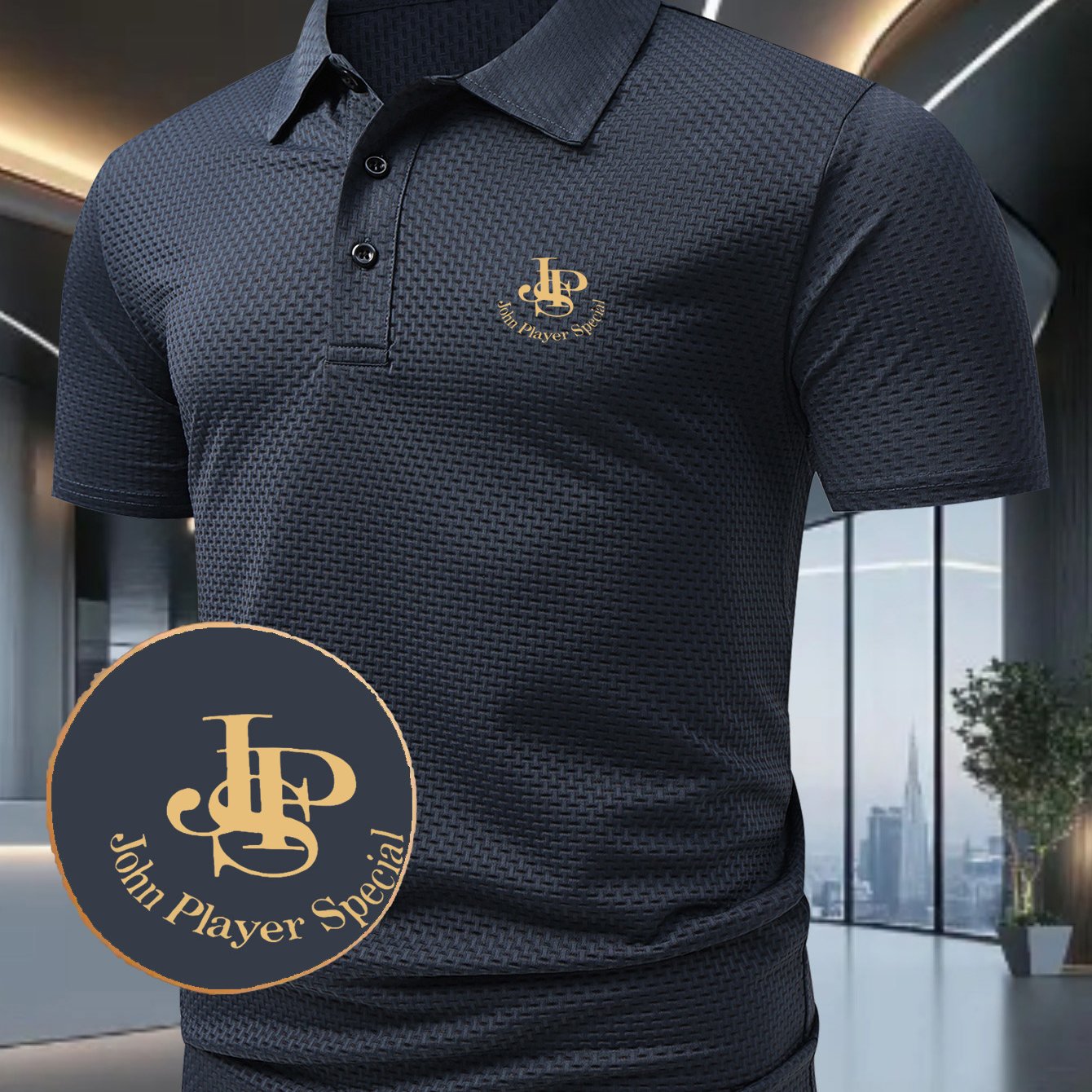 E-shop Sommerliche Herrenmode, lässiges Kurzarm-POLO-Shirt | Geometrischer Musterdruck, geeignet für Sport und , strapazierfähiges Gewebe