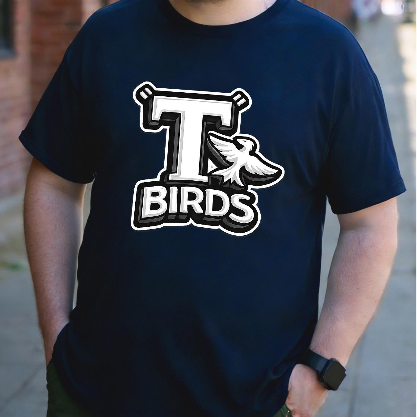 TEMU Plus Size Men's T-shirt Letter And Bird Graphic Print Comfortable Casual Short-sleeved T-shirt In Summer, Plus Size