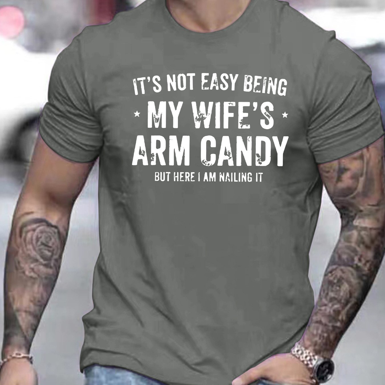TEMU Summer Men's Fashion Print Short Sleeve T-shirt