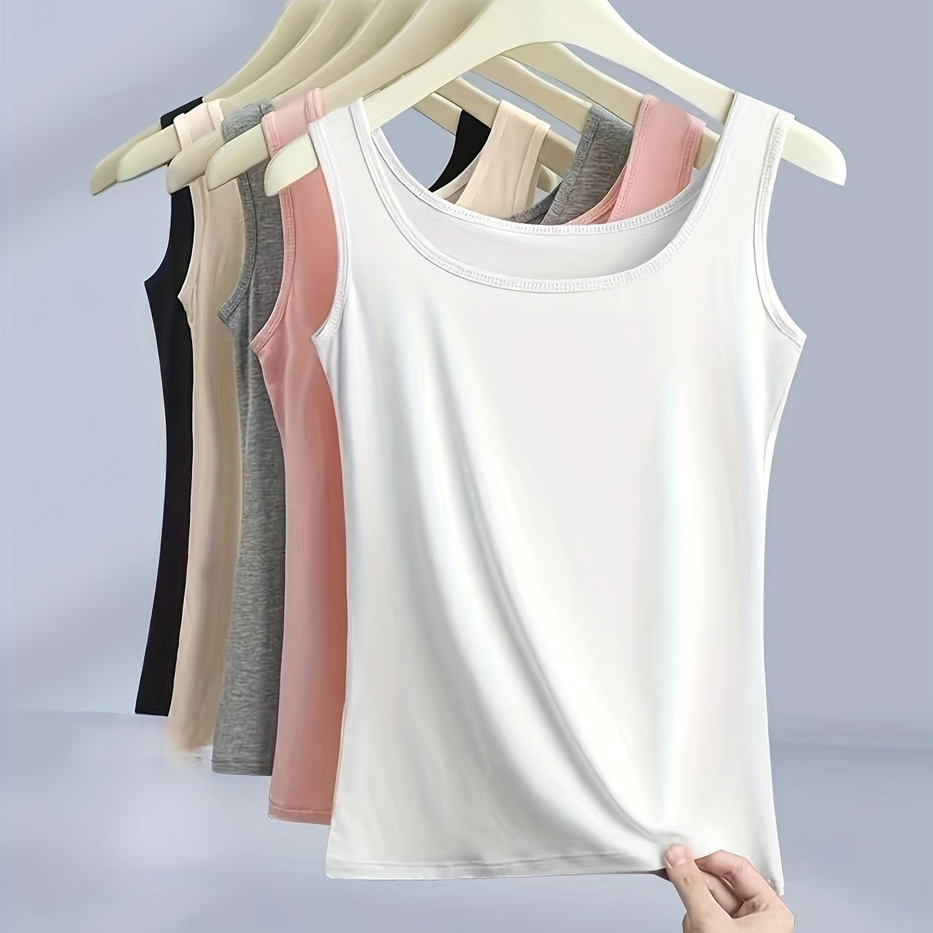5-pack Women's Comfortable Sleeveless Tops - Solid Color Running Yoga Camisoles, Versatile Breathable Base Layer Shirts