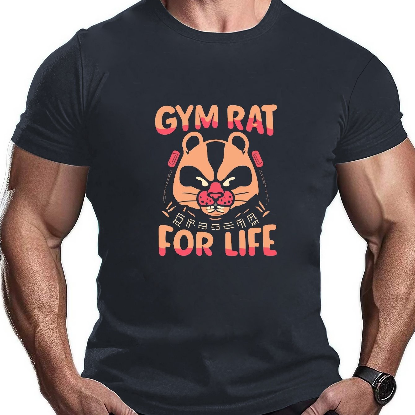 Camiseta de manga corta GYM RAT HOMBRE colores oscuros