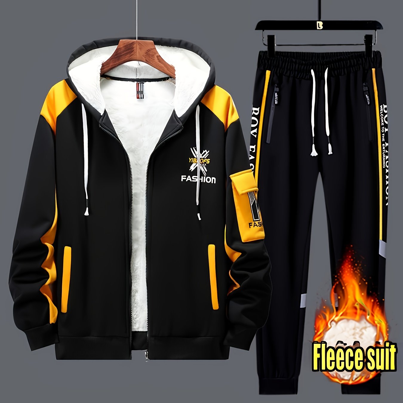 E-shop 2 Stück Herren - Gefütterte, verstärkte Winterjacke Hosen-Set