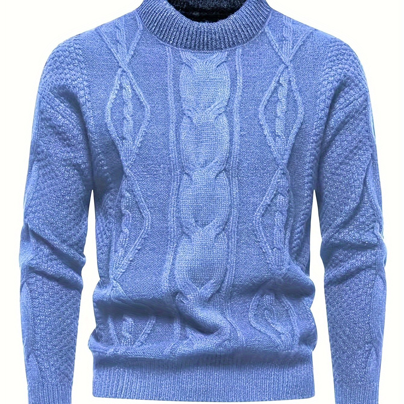 2024 Cross-border 's Cable Twist Rope Sweater Pullover (men's Warm Top), Knit