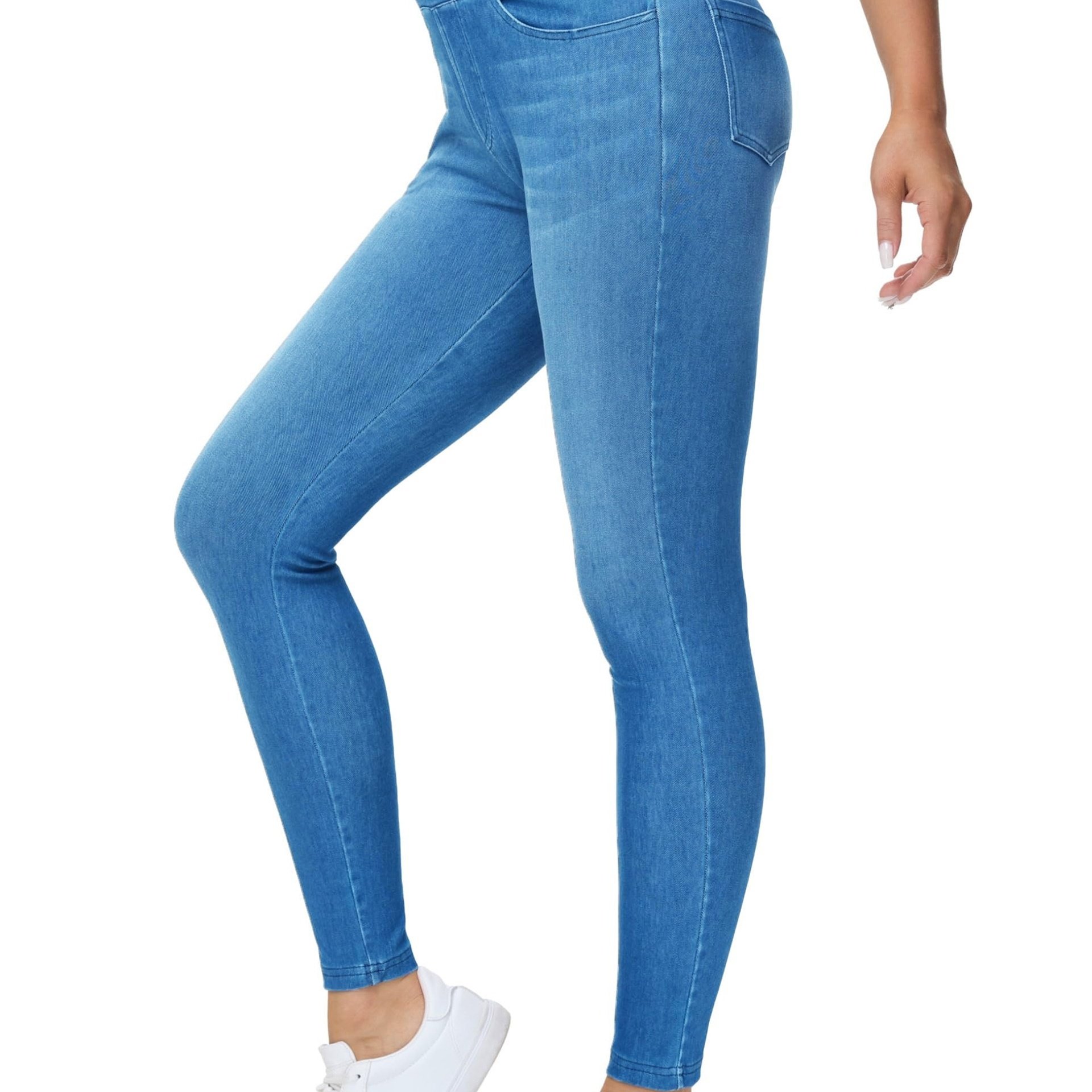 TEMU Stretchy High Waist Jeggings For Women | Trendy Pull-on Skinny Jeans With Tummy Control And Pockets, Medium Stretch Fabric
