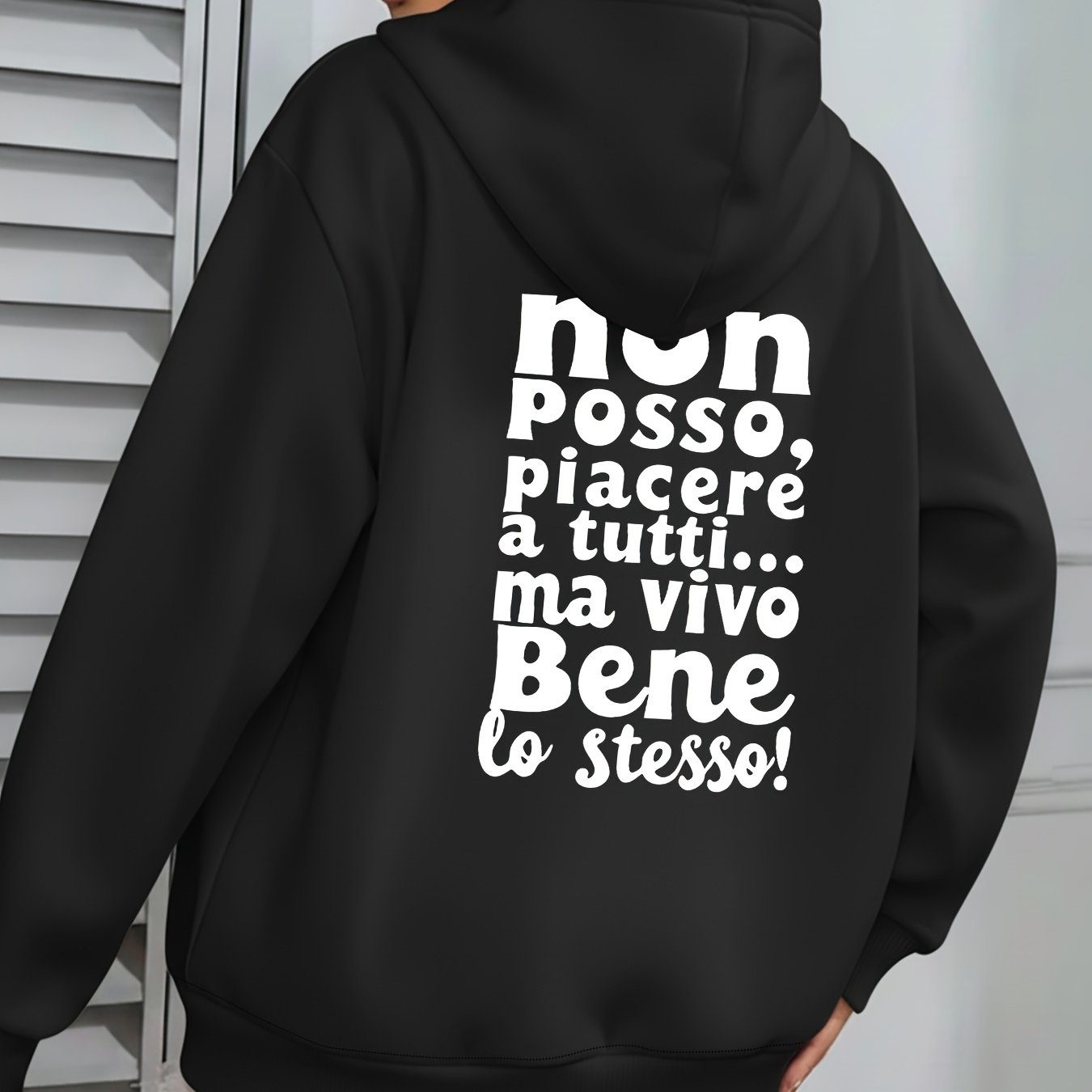 TEMU Felpa con cappuccio e stampa , felpa casual con cappuccio e coulisse per inverno e , abbigliamento da donna