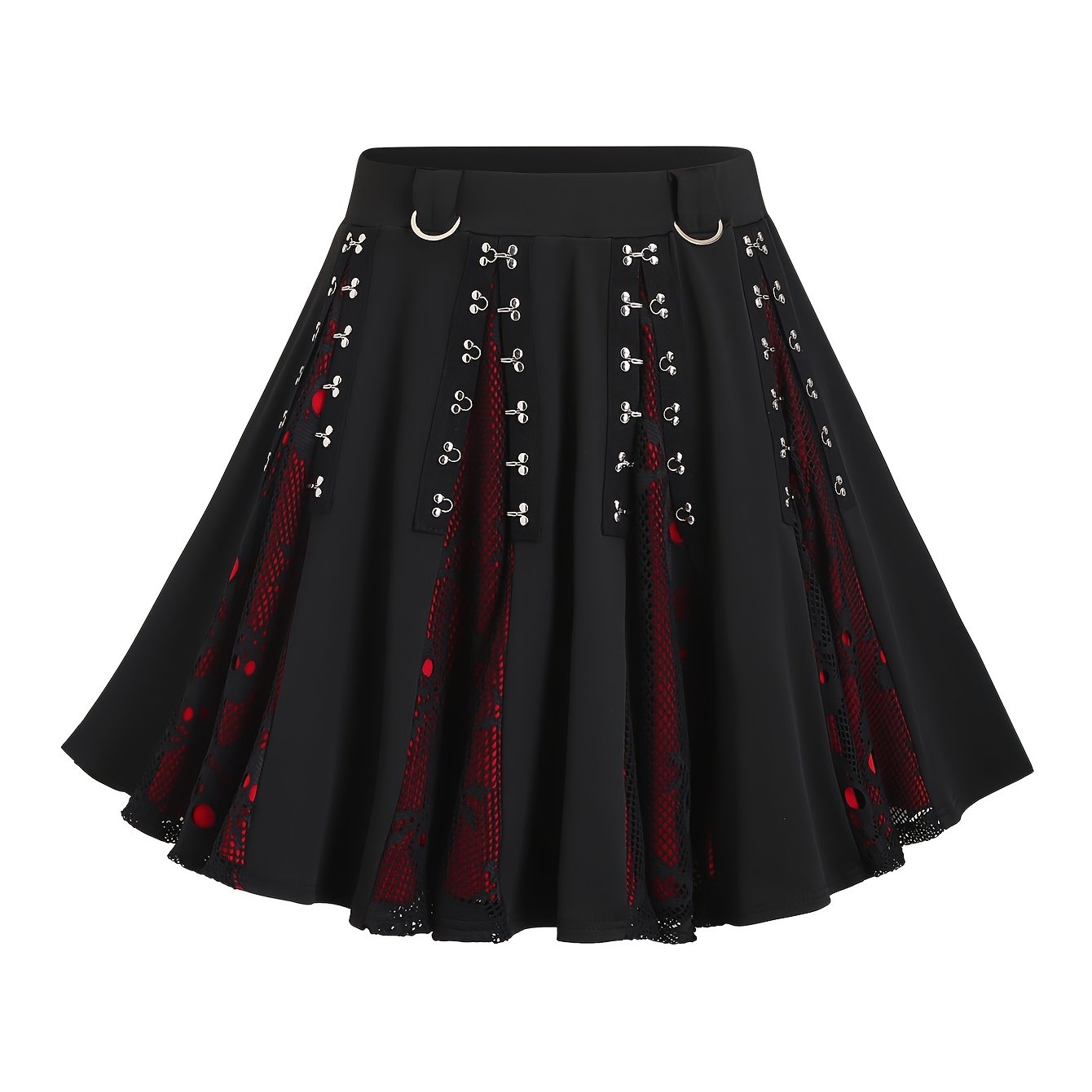 TEMU Mesh Skeleton Cutout Hook-and-loop Style Skirt
