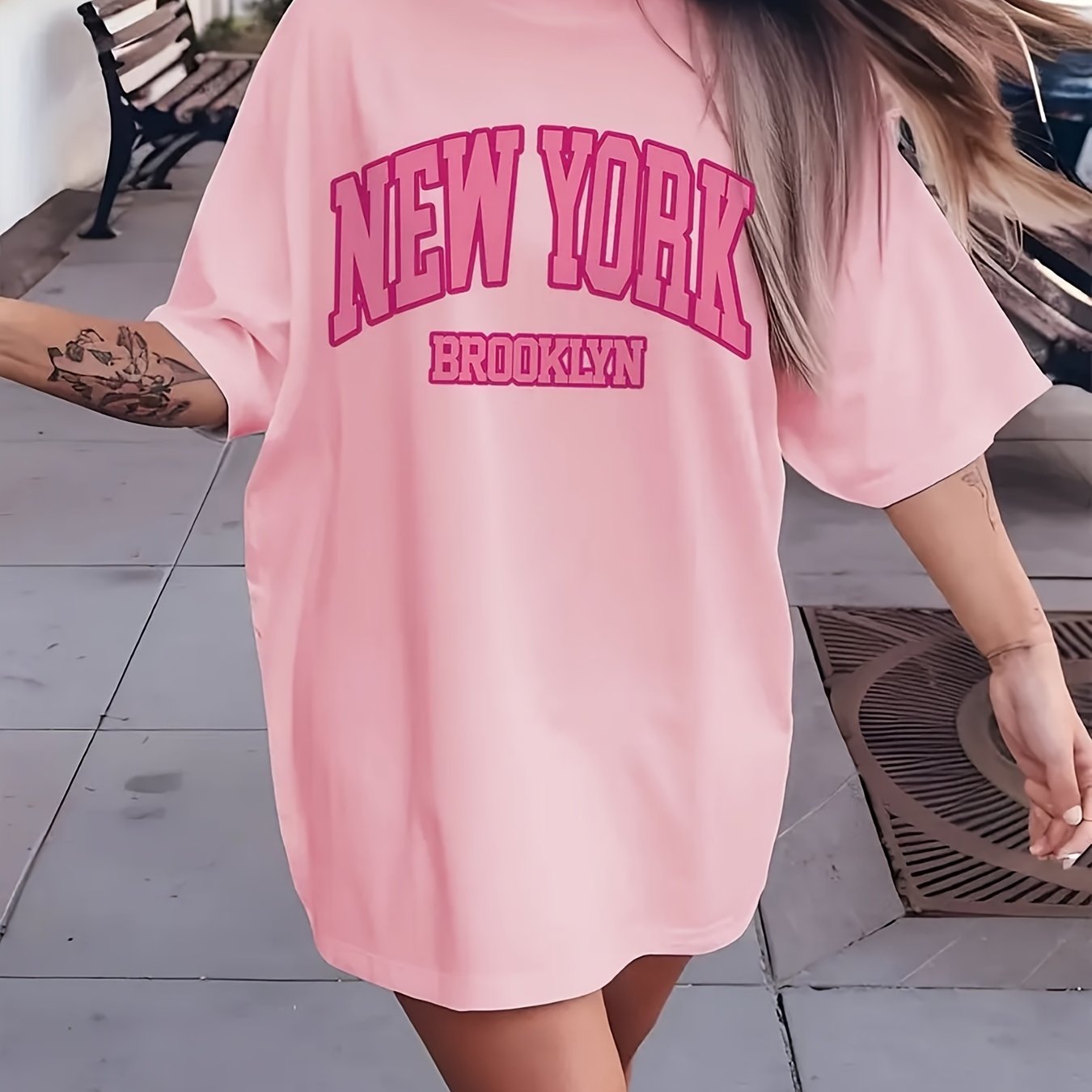 Plus Size - Plus Size - A Large Women's Summer Top Featuring A From Brooklyn, City