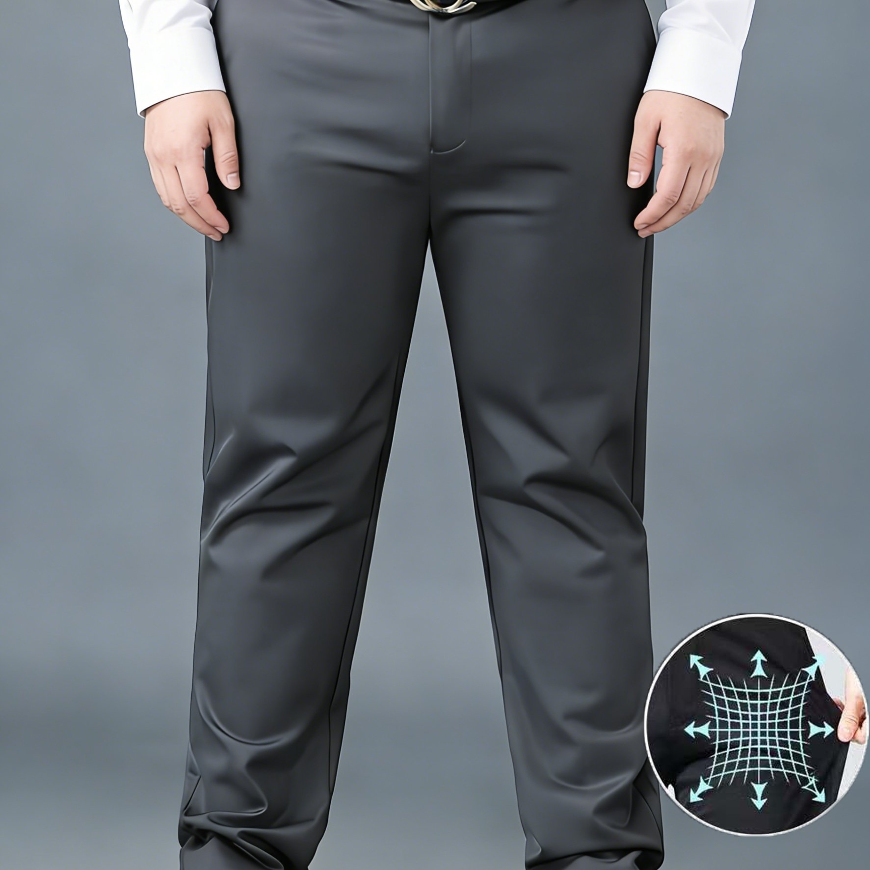 TEMU Pantalon de costume grande taille | Ceinture élastique | Pantalon infroissable | Tailles allongées | Polyvalent toutes saisons pour les fêtes et