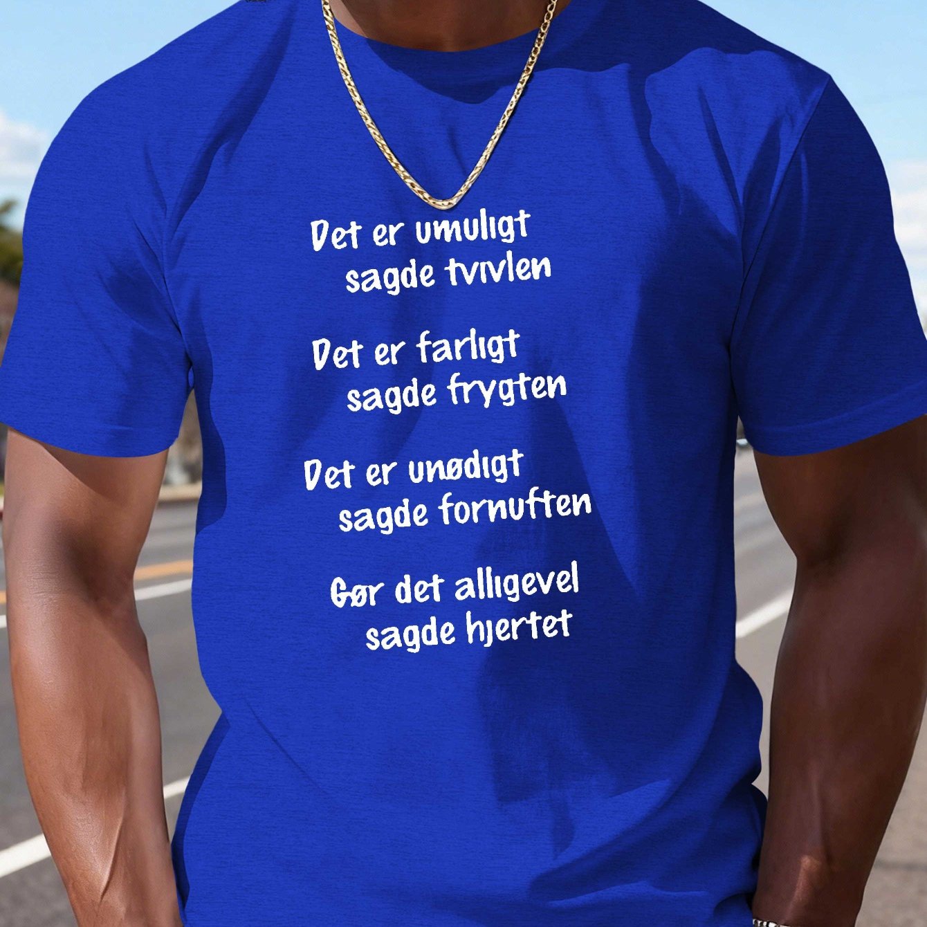TEMU Men's Funny Danish T-shirt - "" & "lÃ¸gner" Danish Sayings, Casual Short Sleeve Round Neck Summer Top, Danish Language For Casual Attire & Gifts