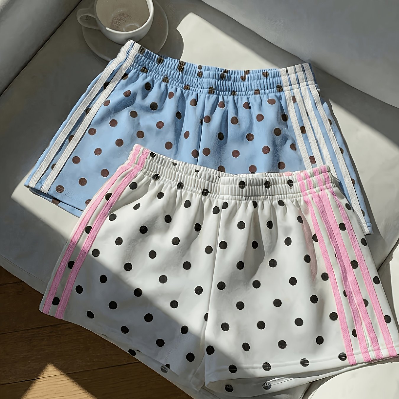 TEMU 2pcs Y2k Polka Dot Casual Shorts