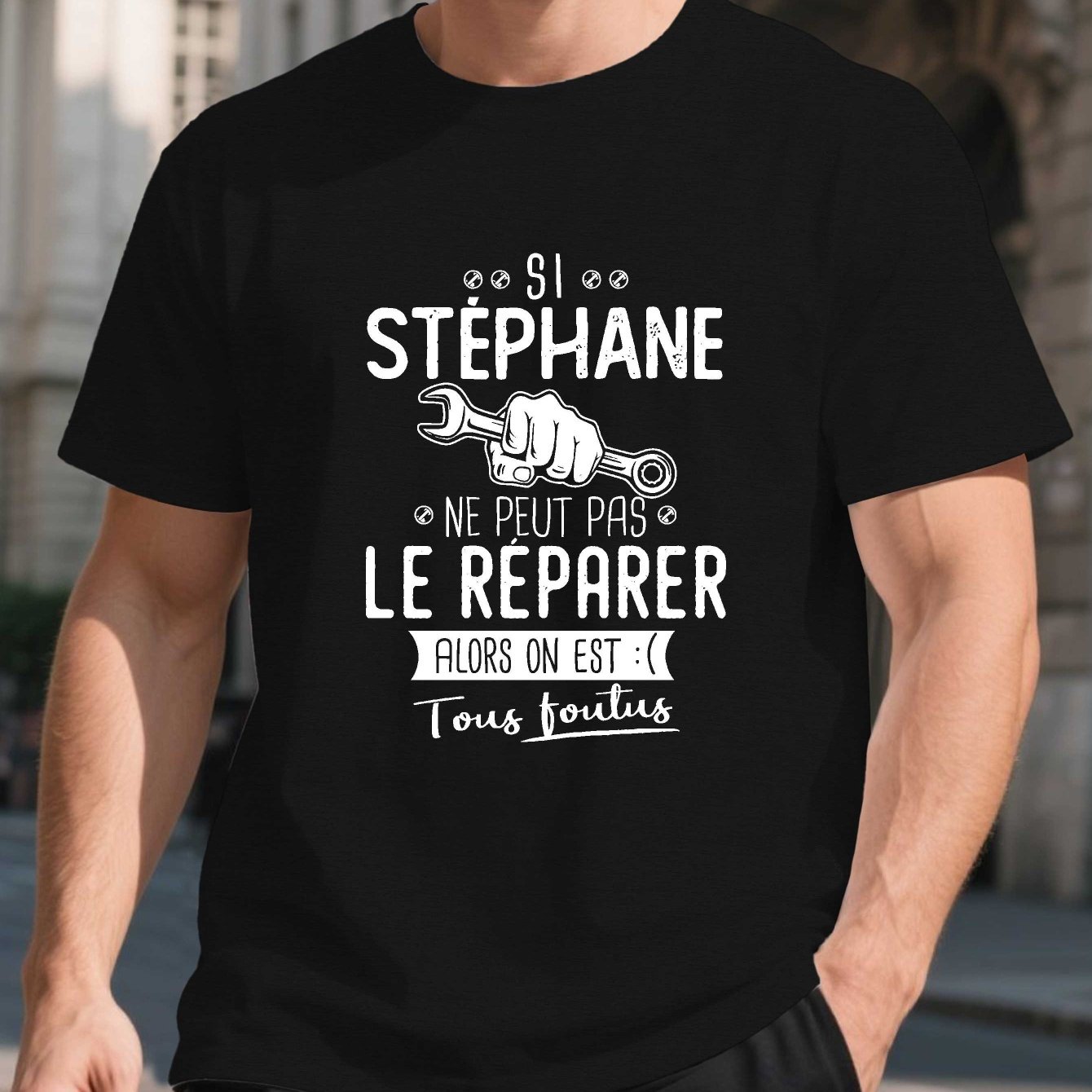 TEMU T-shirt d'été pour homme avec un design amusant du nom français Stephane