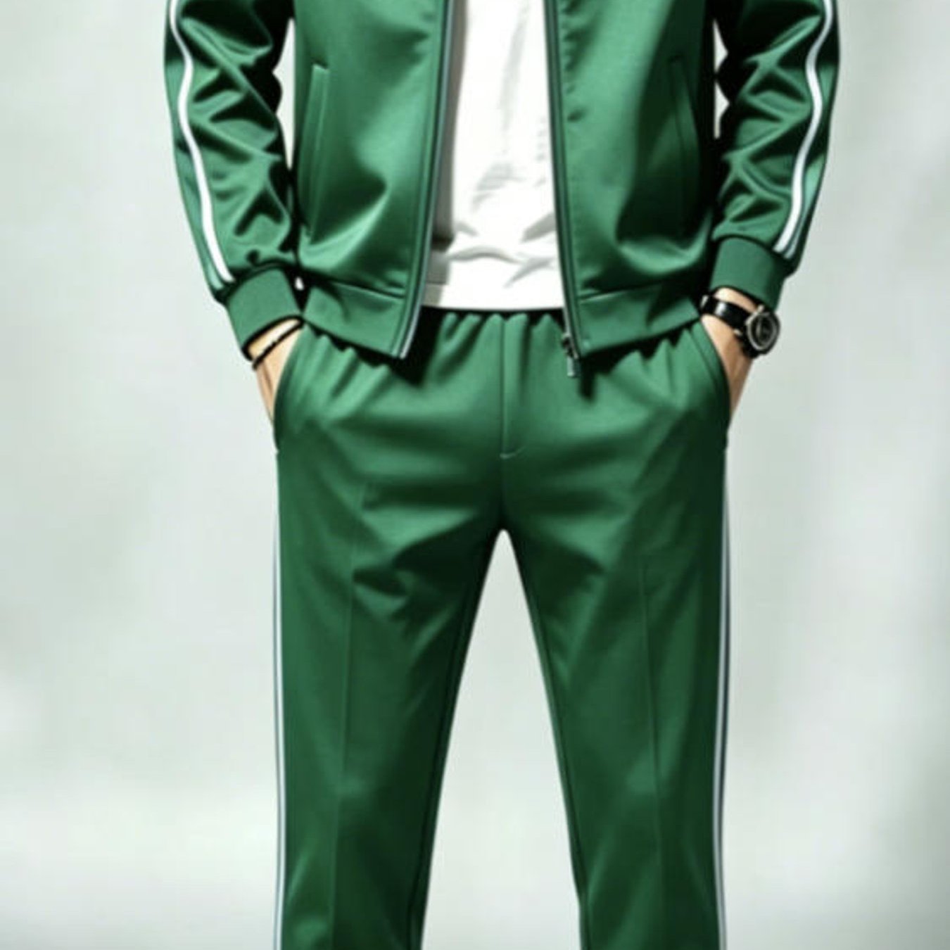 Image of Men's Fashion Casual Trendy Sporty Side Stripe Sport Graphic Tracksuit Set For Adult Men Daily Wear Sportswear Holiday Gift Plus Size Men's Clothing