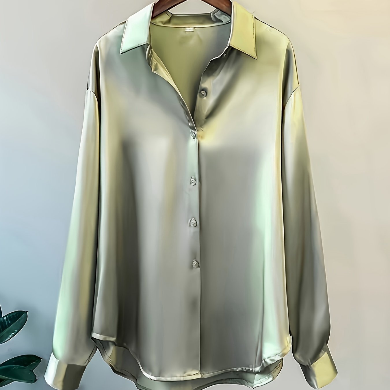 Casual Office Lady Blouses Autumn Long Sleeve Button Shirt Women Elegant Winter Tops Office Lady Acetate Blouse