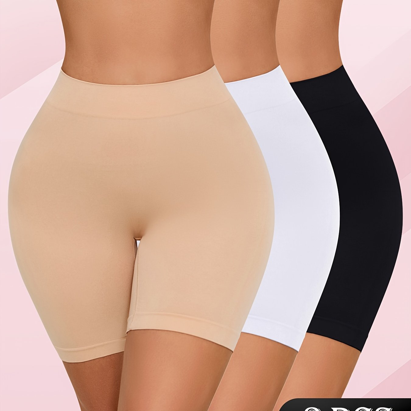 Image of Set Of 3 High-waisted Seamless Shaping Leggings For Women, Comfortable For Sports And Yoga, With Safety Features To Prevent , Featuring A Five-inch Length
