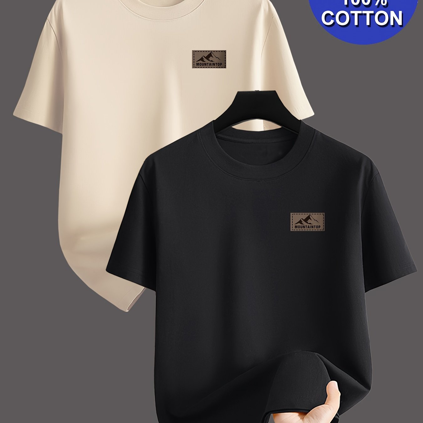2-pc, 100 Neck Short Sleeve T-shirt, Soft And Skin-friendly Pure Fabric, Simple Suitable For Styles, Adds A Sense Of To Any Outfit
