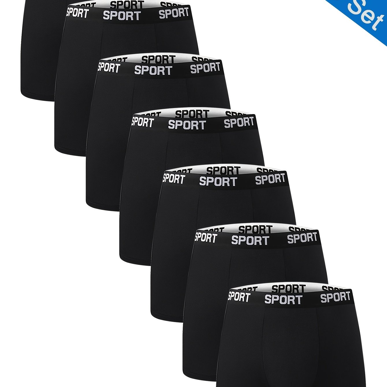 7pcs Men's Long And Comfortable Underwear - Breathable, Elastic, Quick Drying, Elastic Waistband, Spring Sports, Sport And Casual Boxer Underwear - Soft, Lightweight, Moisture Absorbing.
