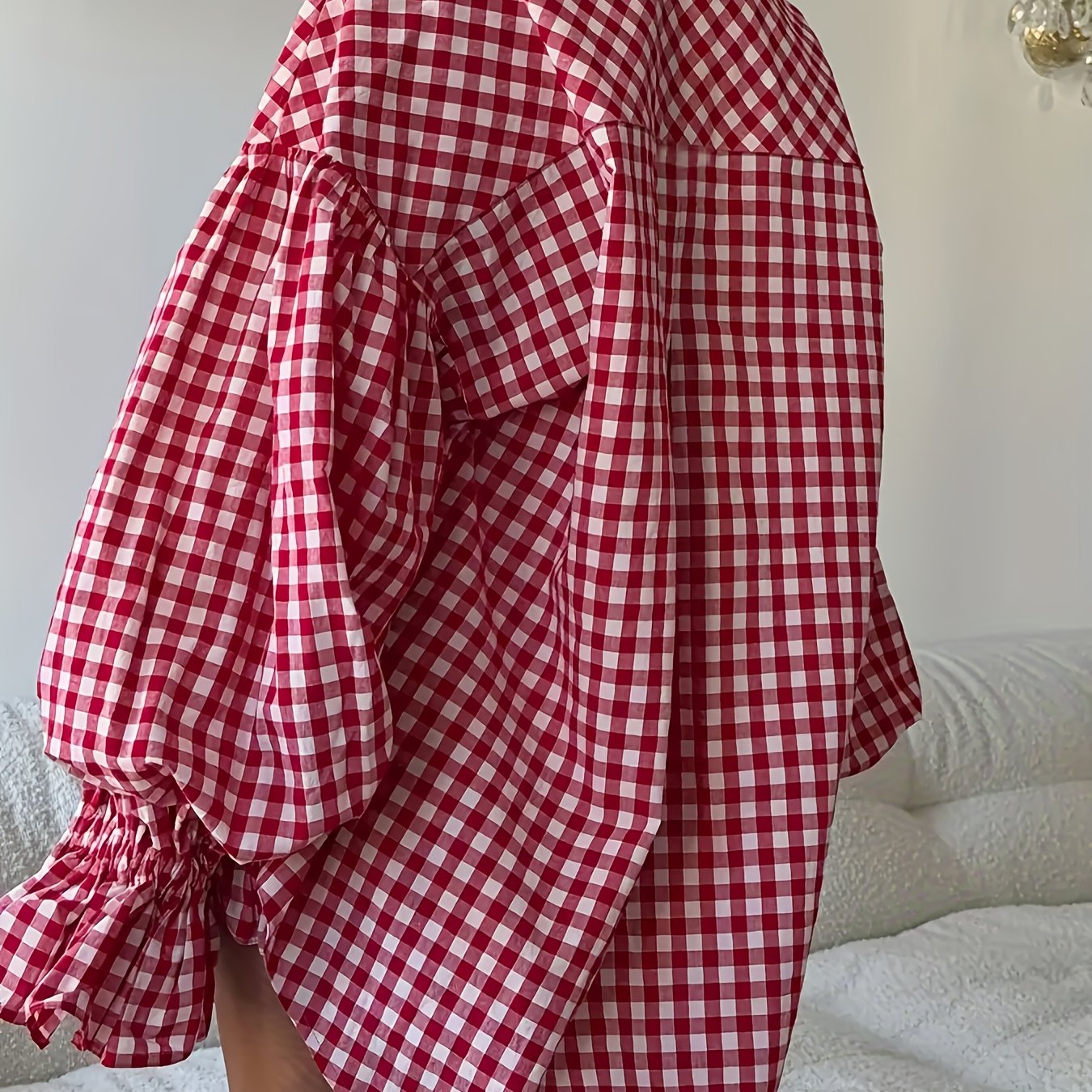 E-shop Modisches, elegantes Damen-Karomusterhemd - Gaven, Pendlerbluse, vielseitige Arbeitskleidung, elegantes Button-Up, mittellanges Oberteil,