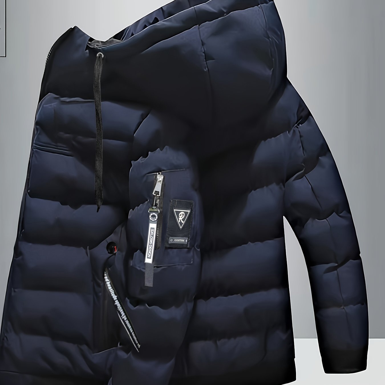 Winter Men's Casual Oversized Hooded Jacket, Plus Size