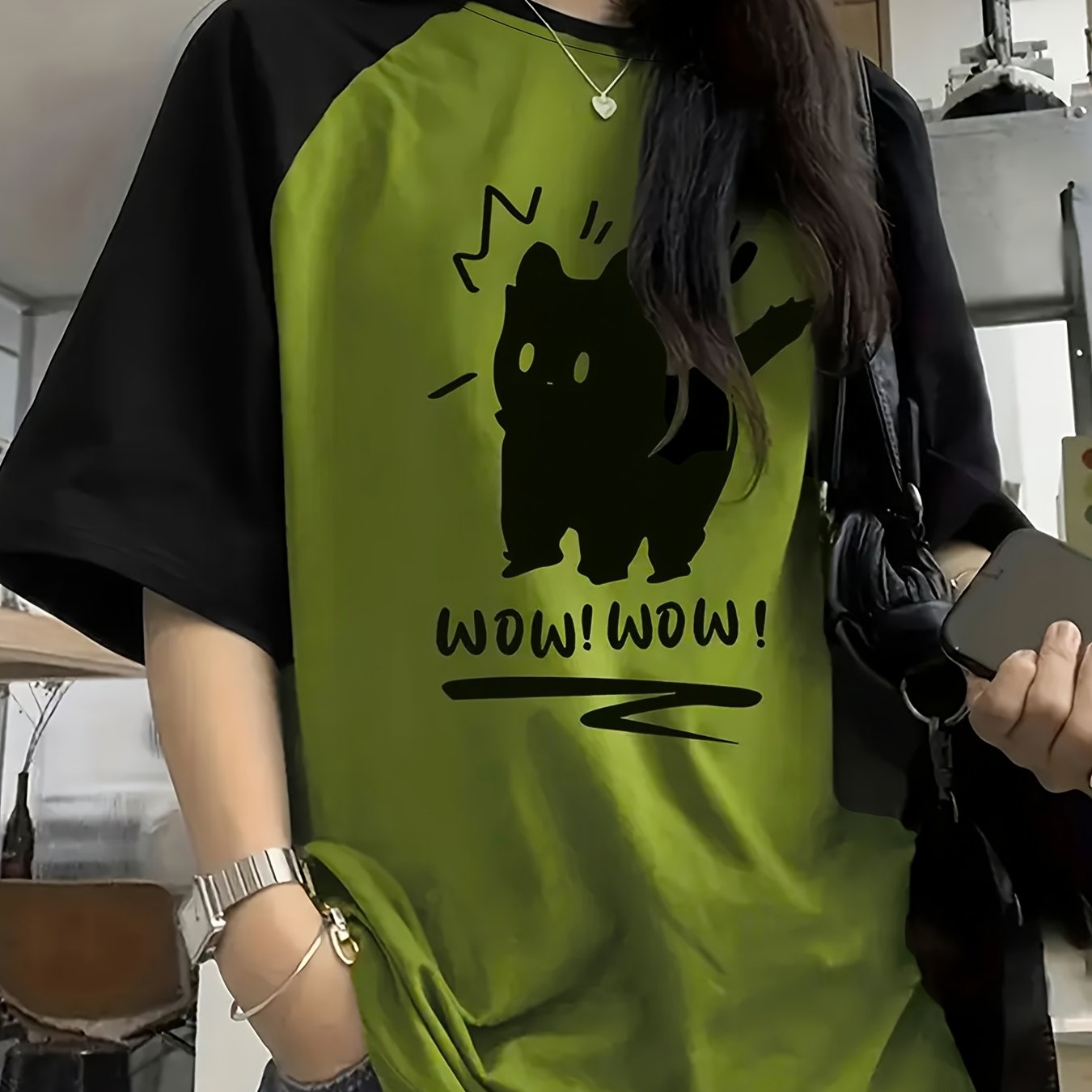 TEMU 【レディース】漫画プリント 半袖 Tシャツ。カジュアルな夏のアウトドアに最適。でゆったりフィット。