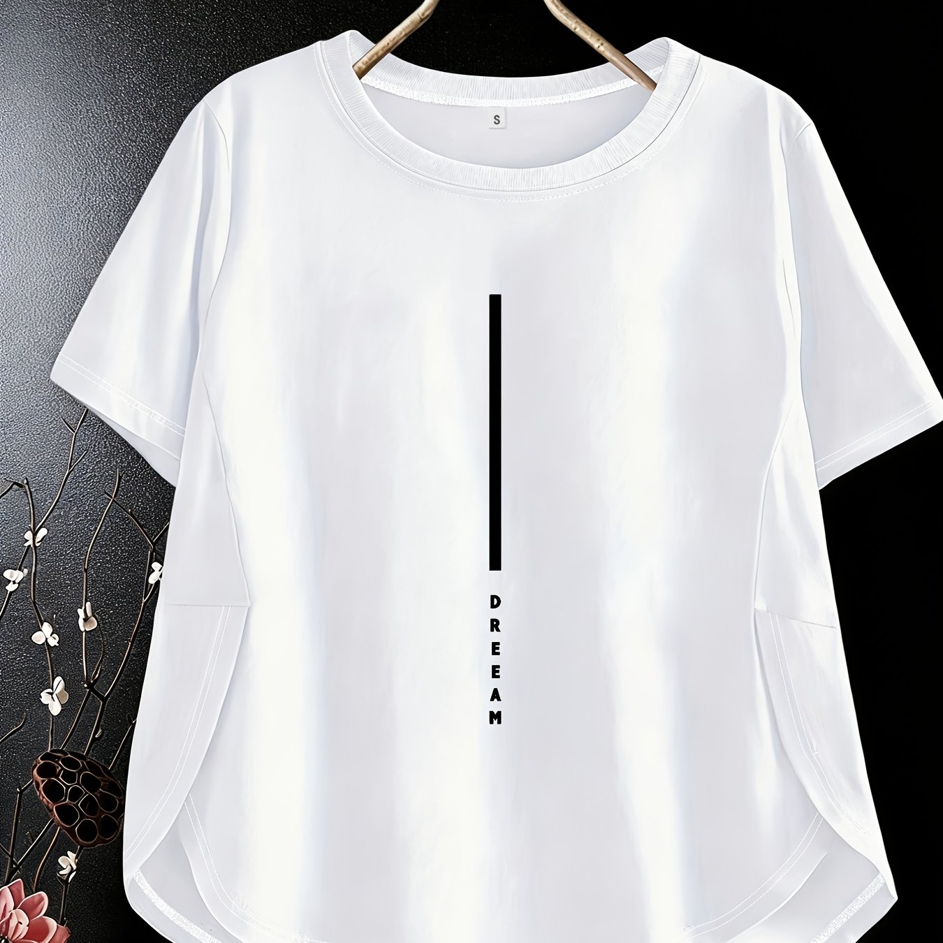 TEMU Women's Oversized Drop Shoulder T-shirt - Breathable Short Sleeve Crew Neck Blouse-compatible Top | Suitable For Spring Summer Casual Attire,