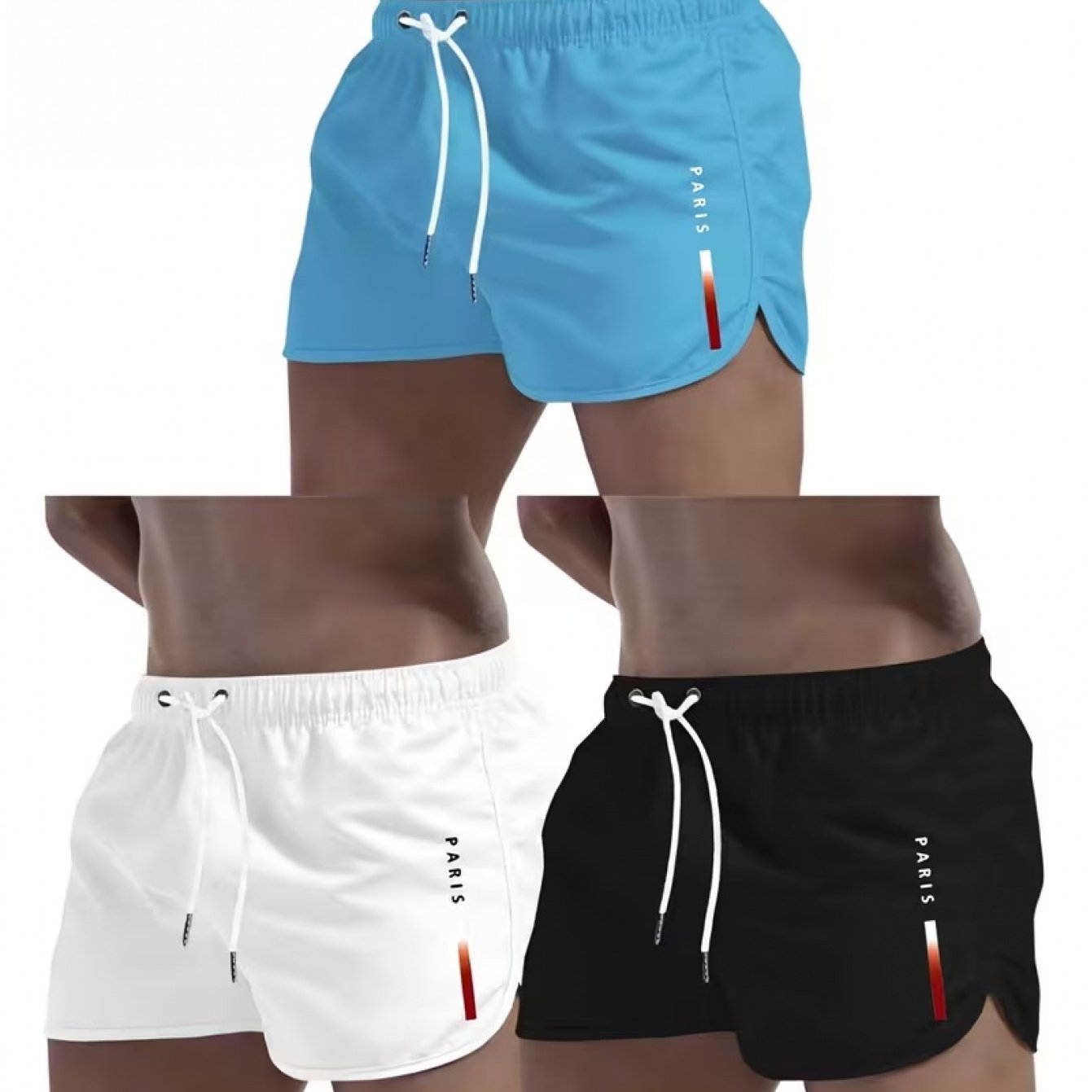 TEMU Men's Summer Casual 3pcs Set: Swimming Shorts, Fashionable Sports Surfing Shorts, Breathable Quick-dry Swim Shorts, Outdoor Sports Running