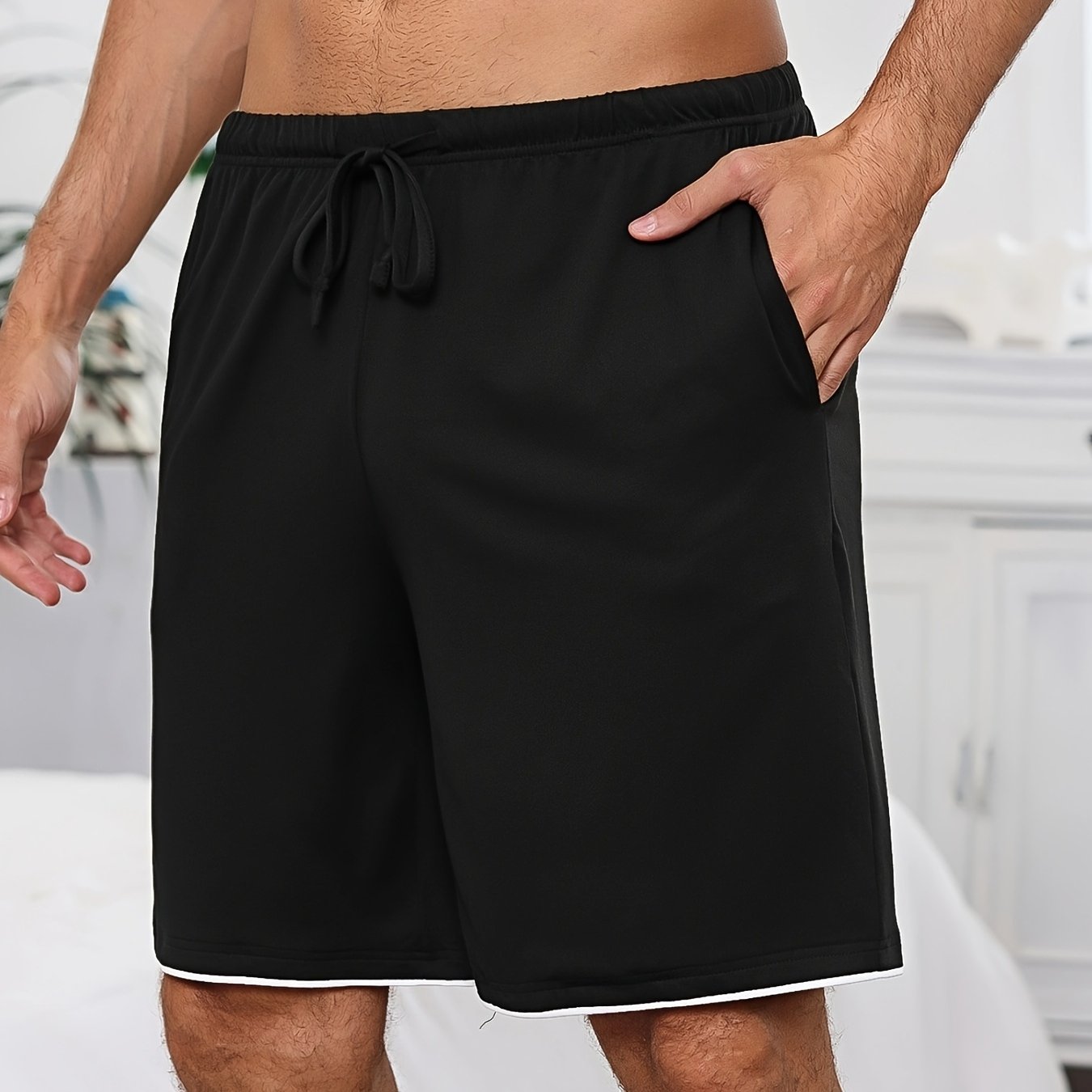 Men's Cotton Pajama Pants, Short Pajama Pants, Sleep Pants, Sleep Shorts, Summer Bermuda Shorts, Men's Summer Loungewear With Side Pockets