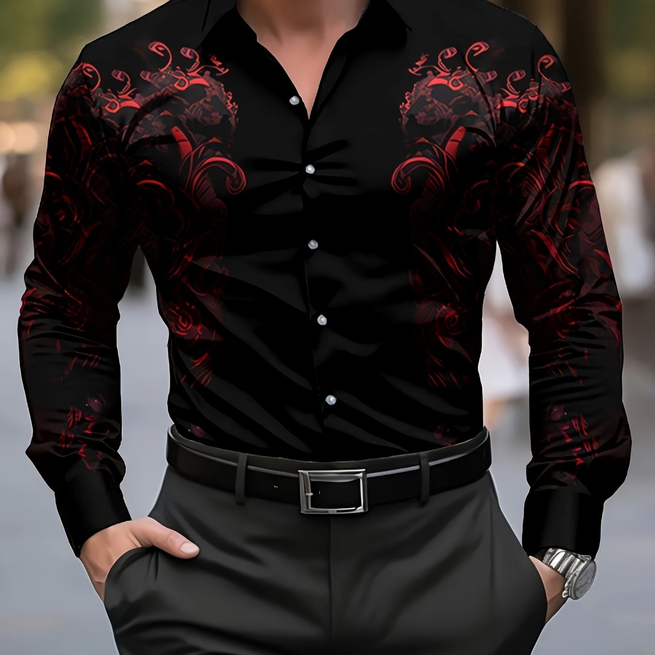 TEMU Men's Dress Shirt With Casual Shirt