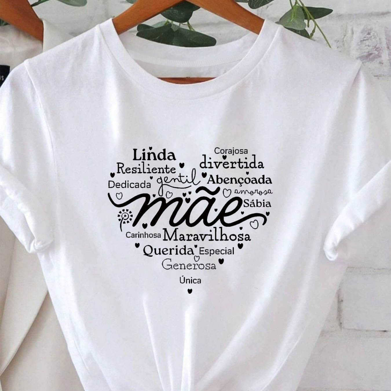 TEMU Portuguese Mom - T-shirt pour femme avec impression de lettres "Toutes pour maman", haut décontracté à manches courtes et col rond pour l'été et