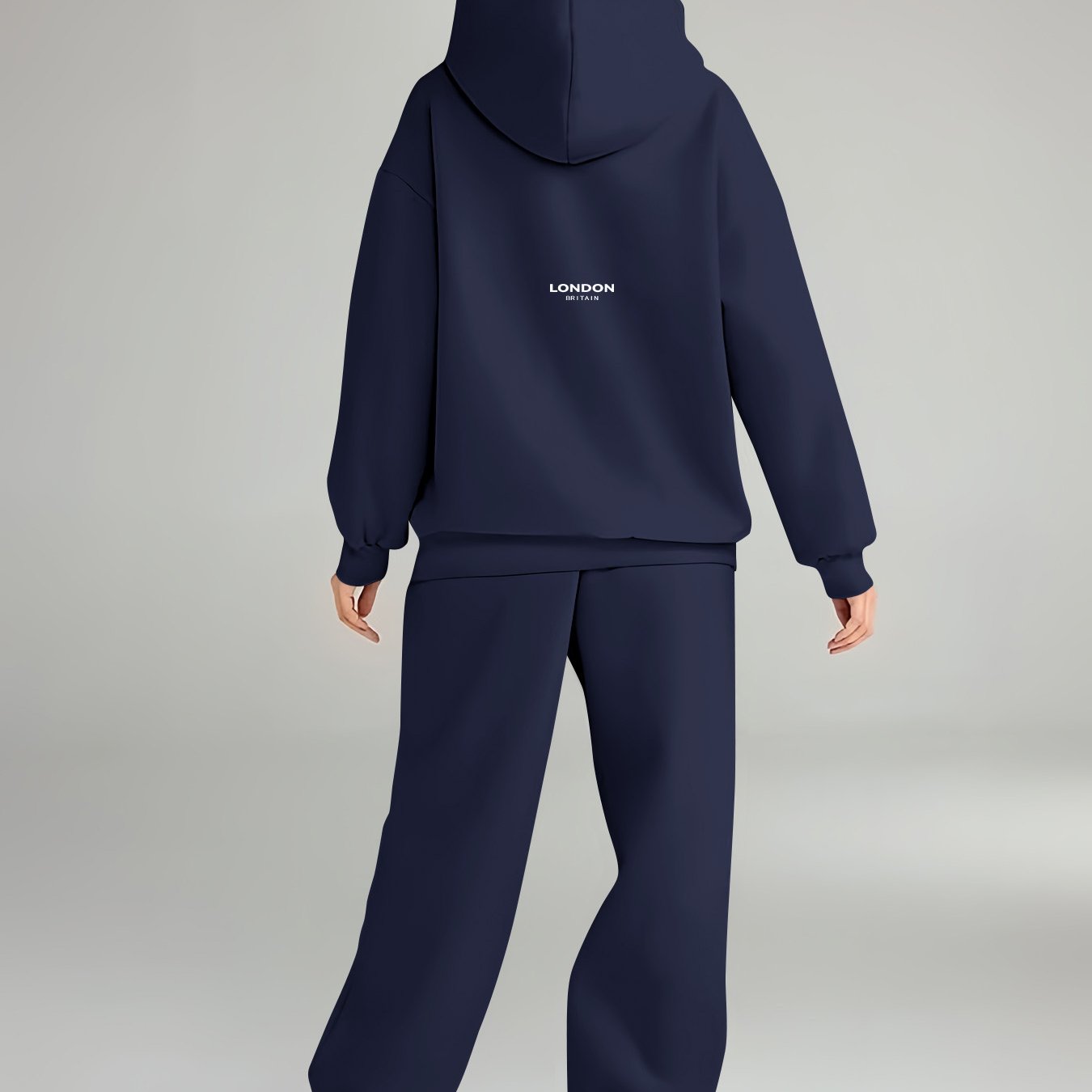 TEMU London, 2pcs Hooded Sweatshirt And Pants Set For Women - Autumn/winter Fleece-lined Thickened Kangaroo Pocket Warm S Casual Outfit, Cozy