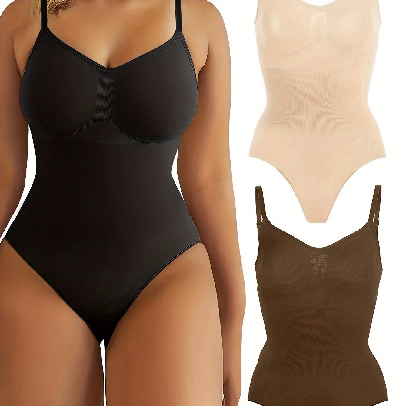 Seamless Shaping Bodysuit Tummy Control Slimming Thong Body - Temu Portugal