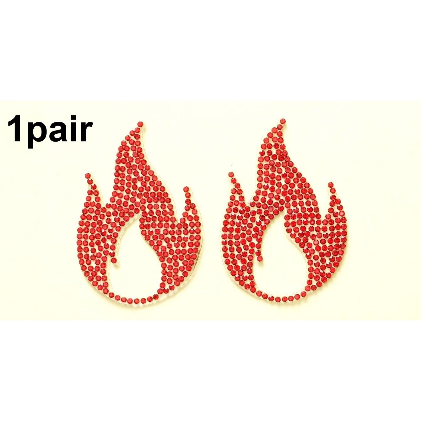TEMU A Pair Of Flame-shaped Rhinestone Pasties That Are Reusable, Popular, And Suitable For Valentine's Day