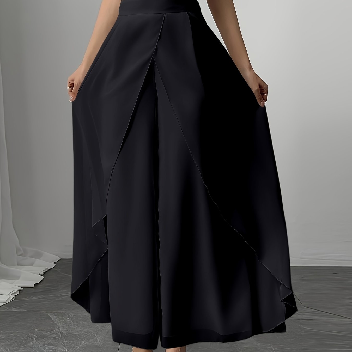 TEMU Women's Wide-leg Pants, Simple Loose Long Pants, Flowing And Lightweight, Casual Elegant Style
